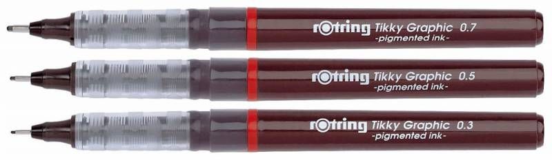    Rotring Tikky Graphic, 0.3/0.5/0.7,  : , 3 